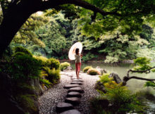 A woman walking.